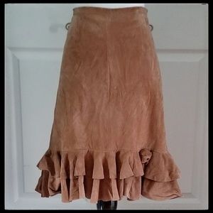 A.M.I GENUINE SUEDE LEATHER SKIRT